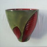 Green and red vase