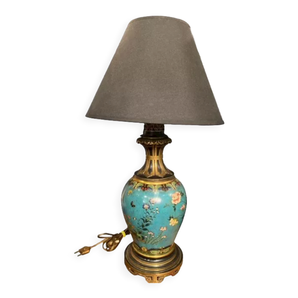 Ancien grand vase porcelaine Kutani Japon monté en lampe Très bel état