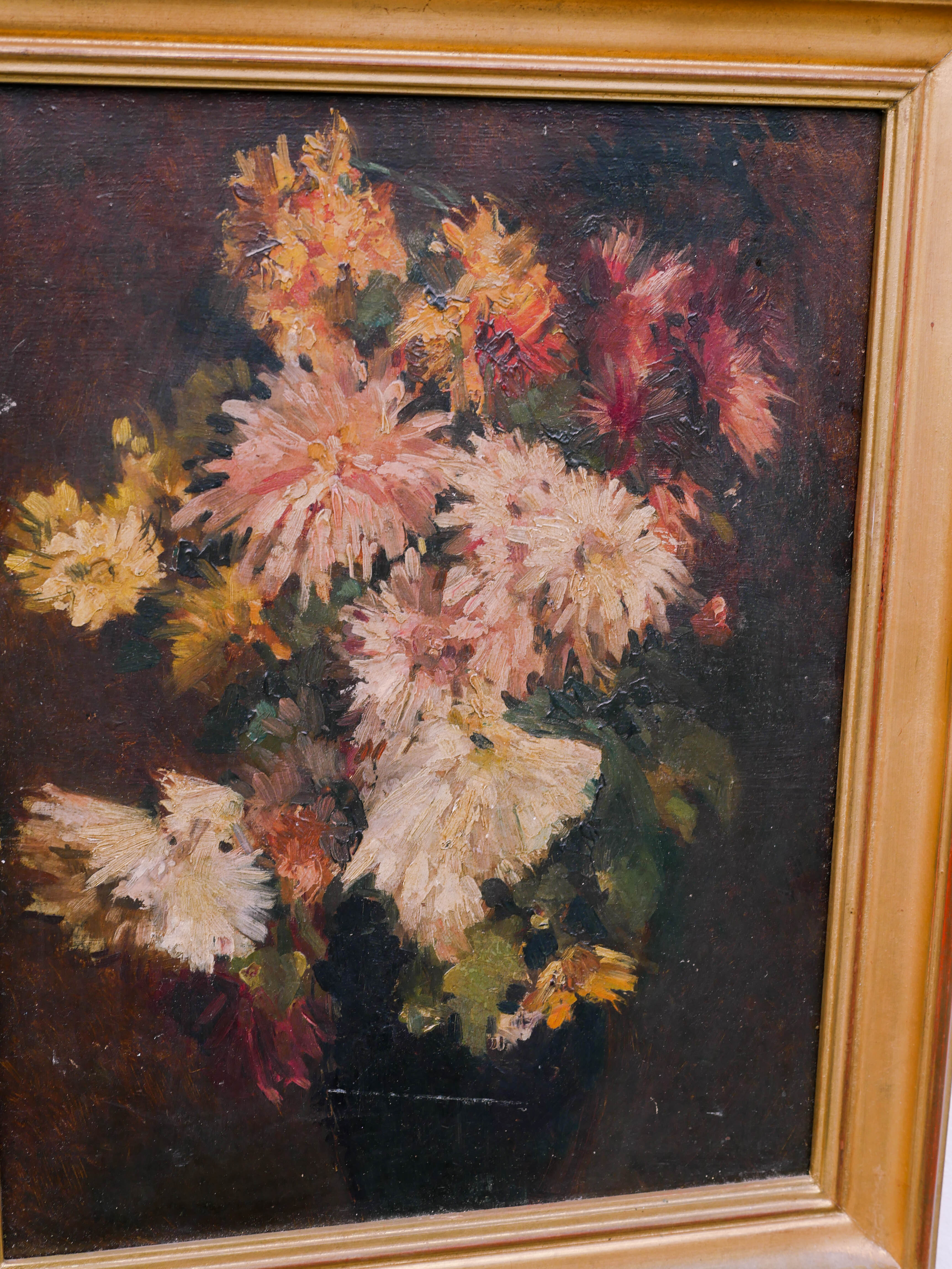 Oil painting floral composition