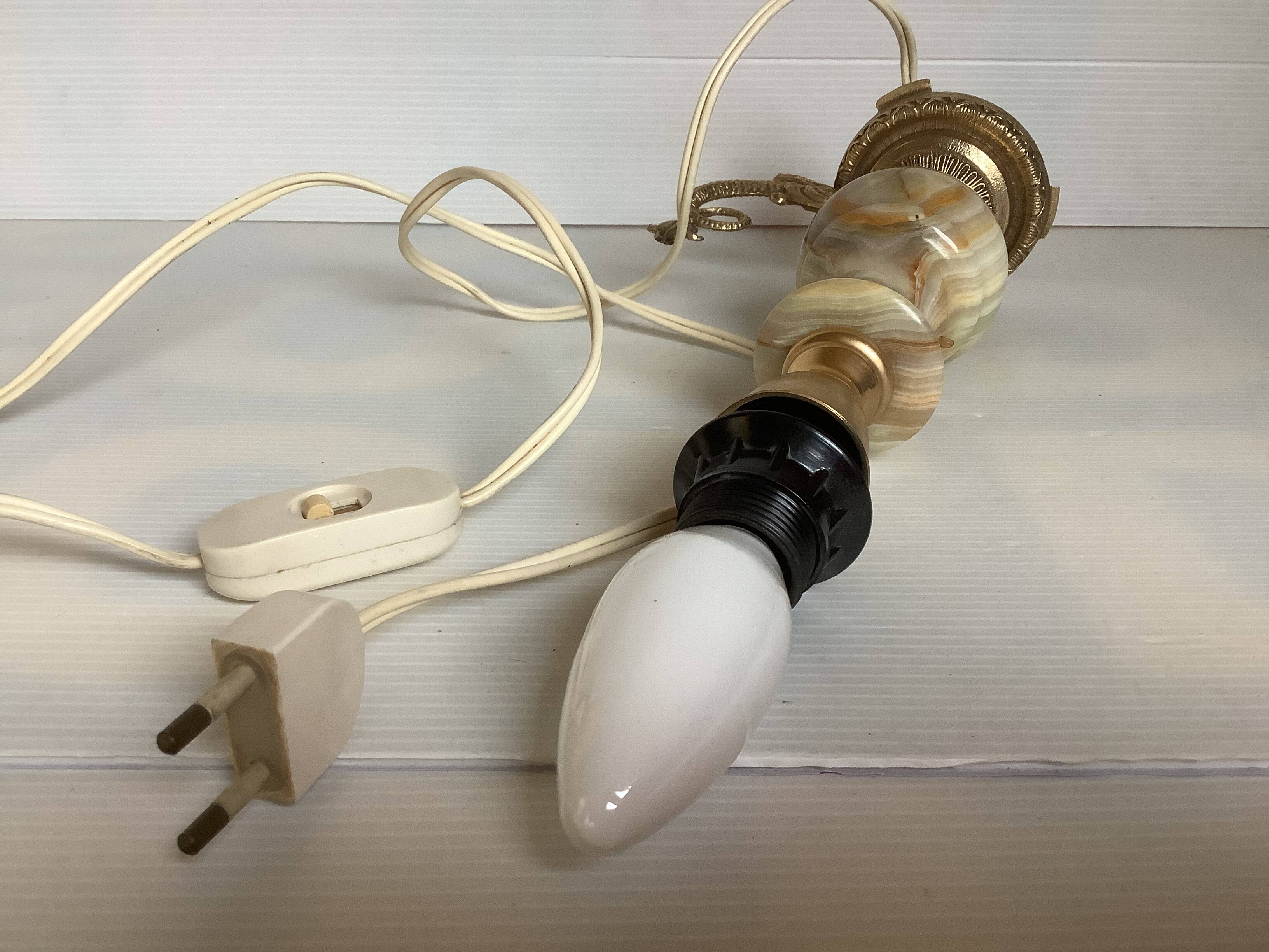 Onyx brass fish lamp Italy
