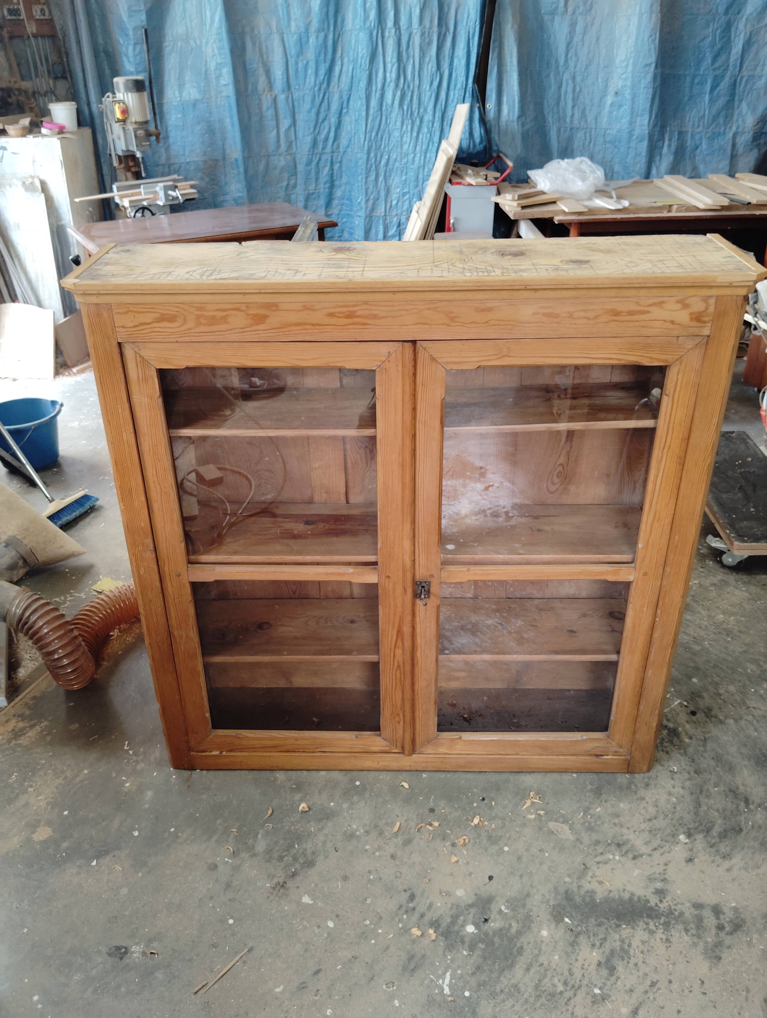 English display cabinet in old pine