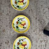Trio assiettes barbotines poire