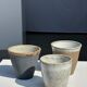 Set of 3 cups / mug in Indonesian ceramic (black, matte brown & speckled glazed)