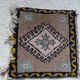 Paire de 2 mini tapis kilim deco murale 37x37cm
