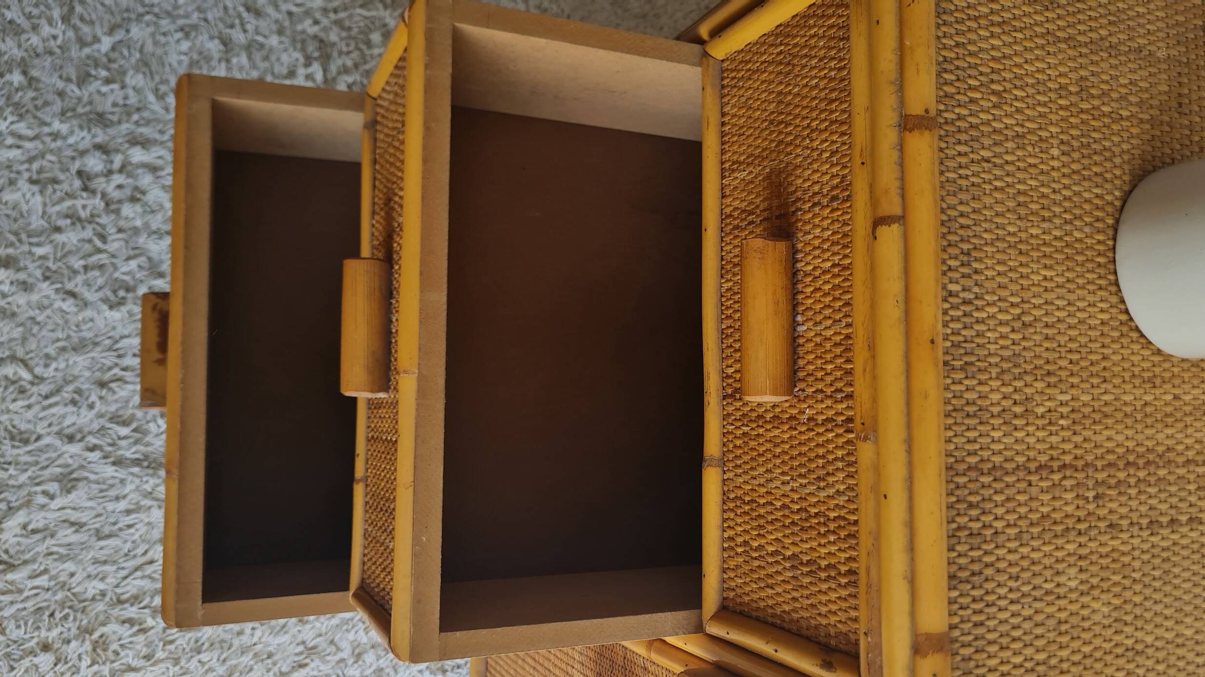 Vintage rattan chest of drawers