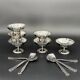 Set of 6 vintage stainless steel bowls with spoons
