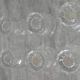 6 gobelets en verre à facettes