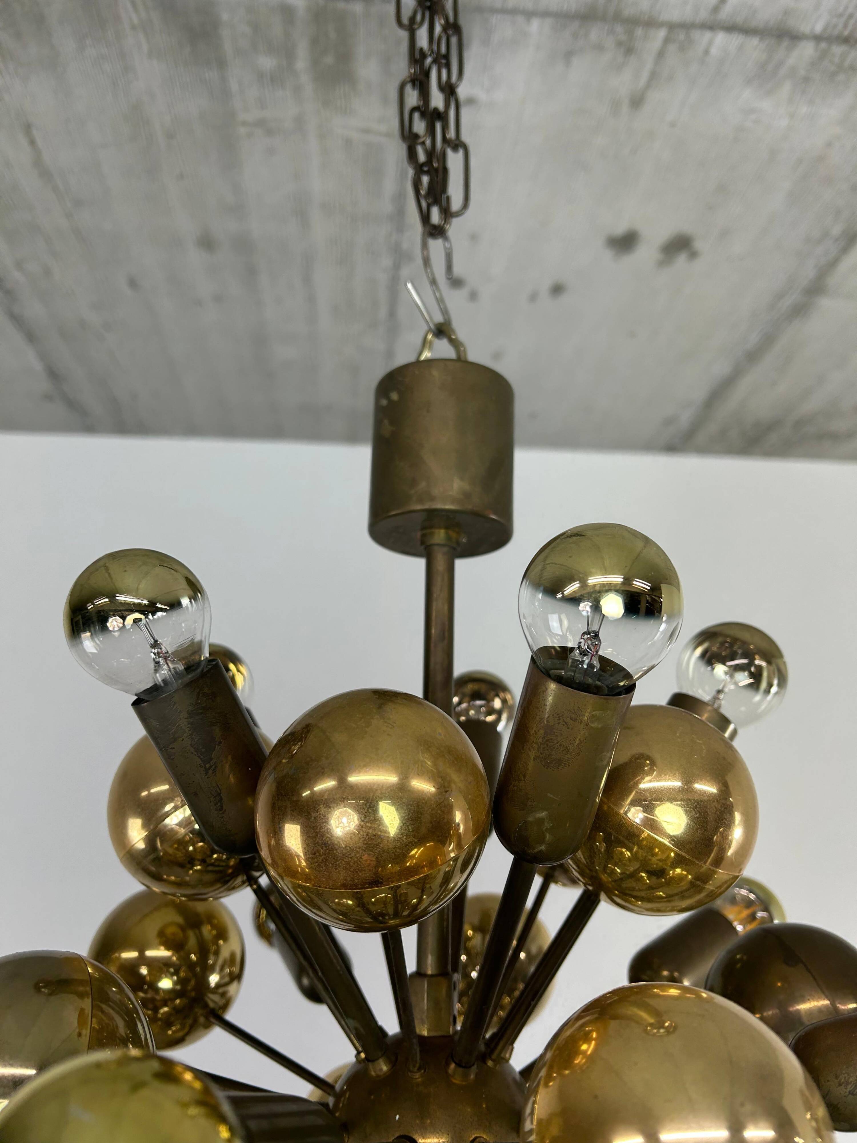 Atomic Suspension in Brass German Mid-Century by Dorothee Becker
