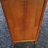 Chest of drawers of the 50s in oak compass feet 4 drawers
