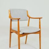 Vintage desk chair officer armchair light grey wool 1960