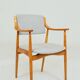 Vintage desk chair officer armchair light gray wool 1960