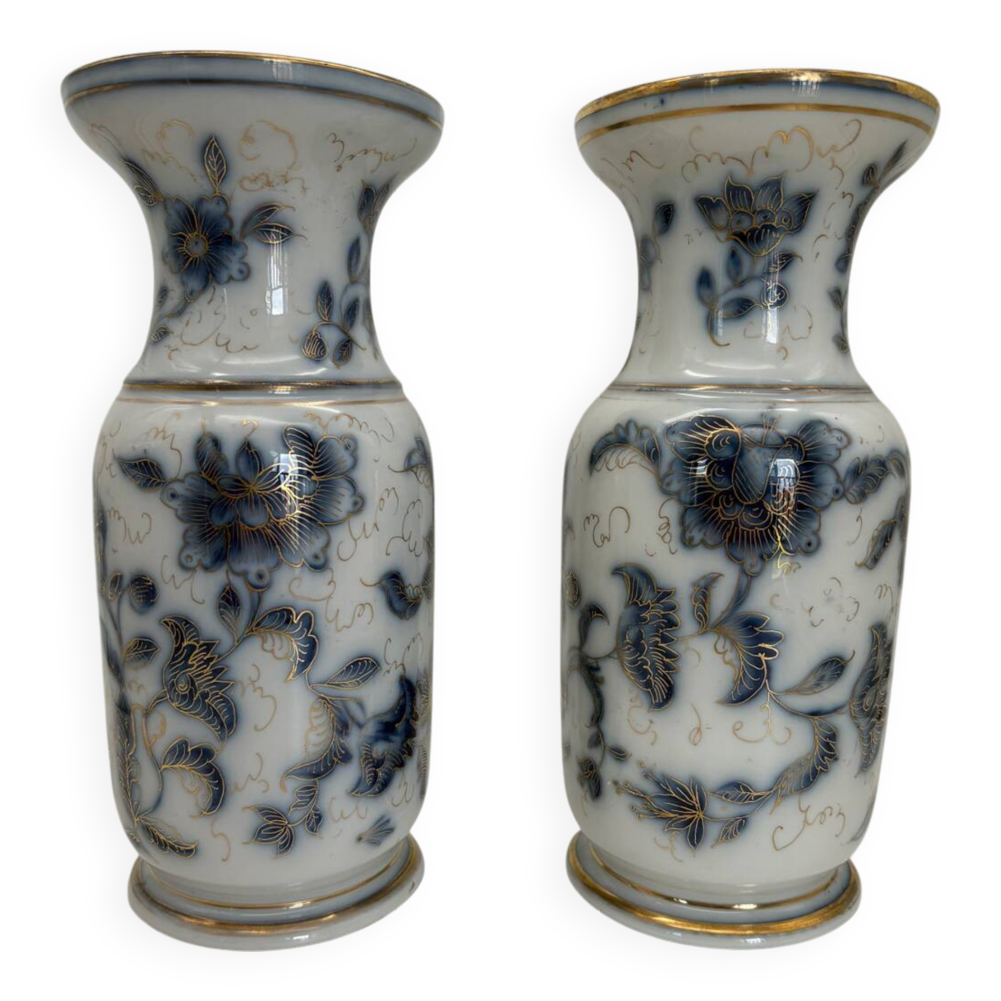 Pair of Bayeux porcelain baluster vases, 19th century