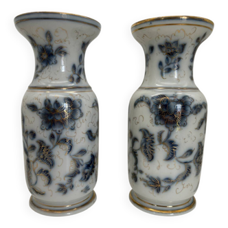 Pair of Bayeux porcelain baluster vases, 19th century