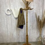 Vintage rattan coat rack