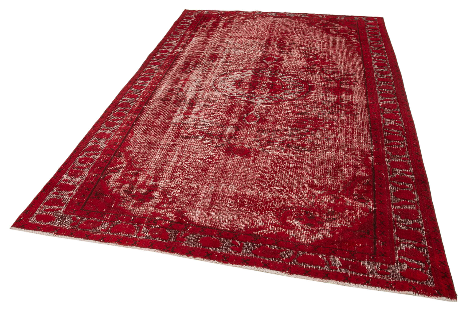 Hand-Knotted Vintage Turkish 1970s 177 cm x 268 cm Red Carpet
