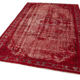 Hand-Knotted Vintage Turkish 1970s 177 cm x 268 cm Red Carpet