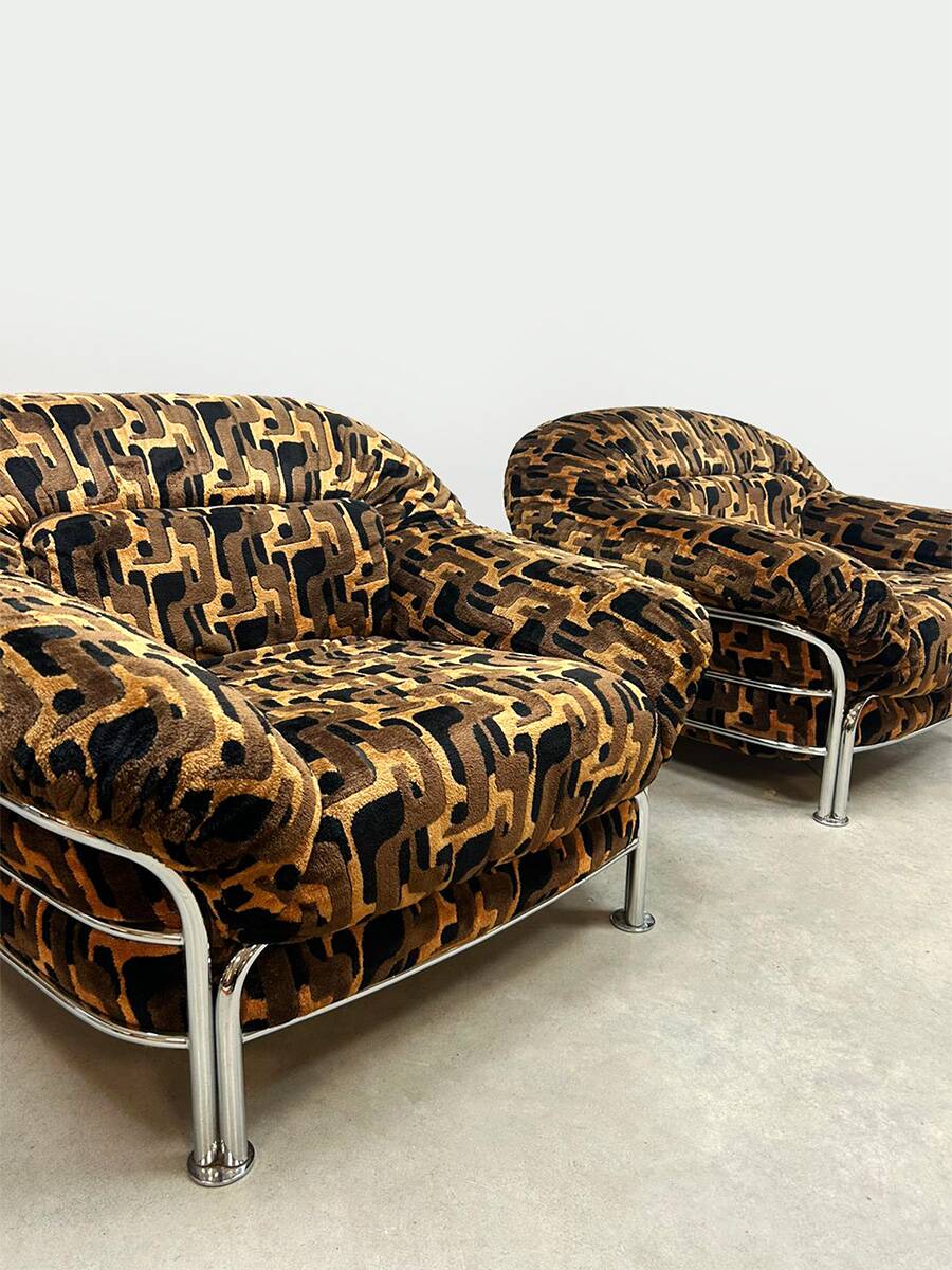 Fauteuils tubulaires vintage au design italien