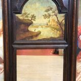natural wood trumeau with oil painting on panel