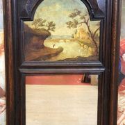 natural wood trumeau with oil painting on panel