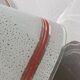 Italian white and orange glass pendant light Fazzoletto style