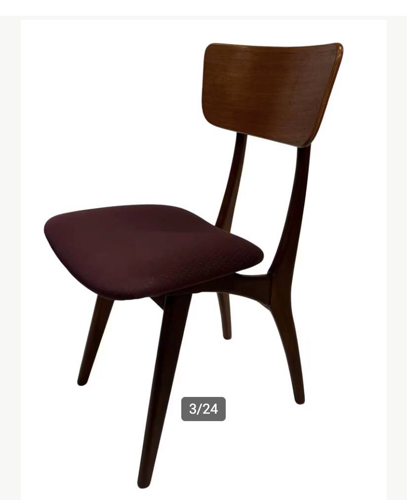 Vintage dining room chairs teak Topform design 60s Louis van Teeffelen