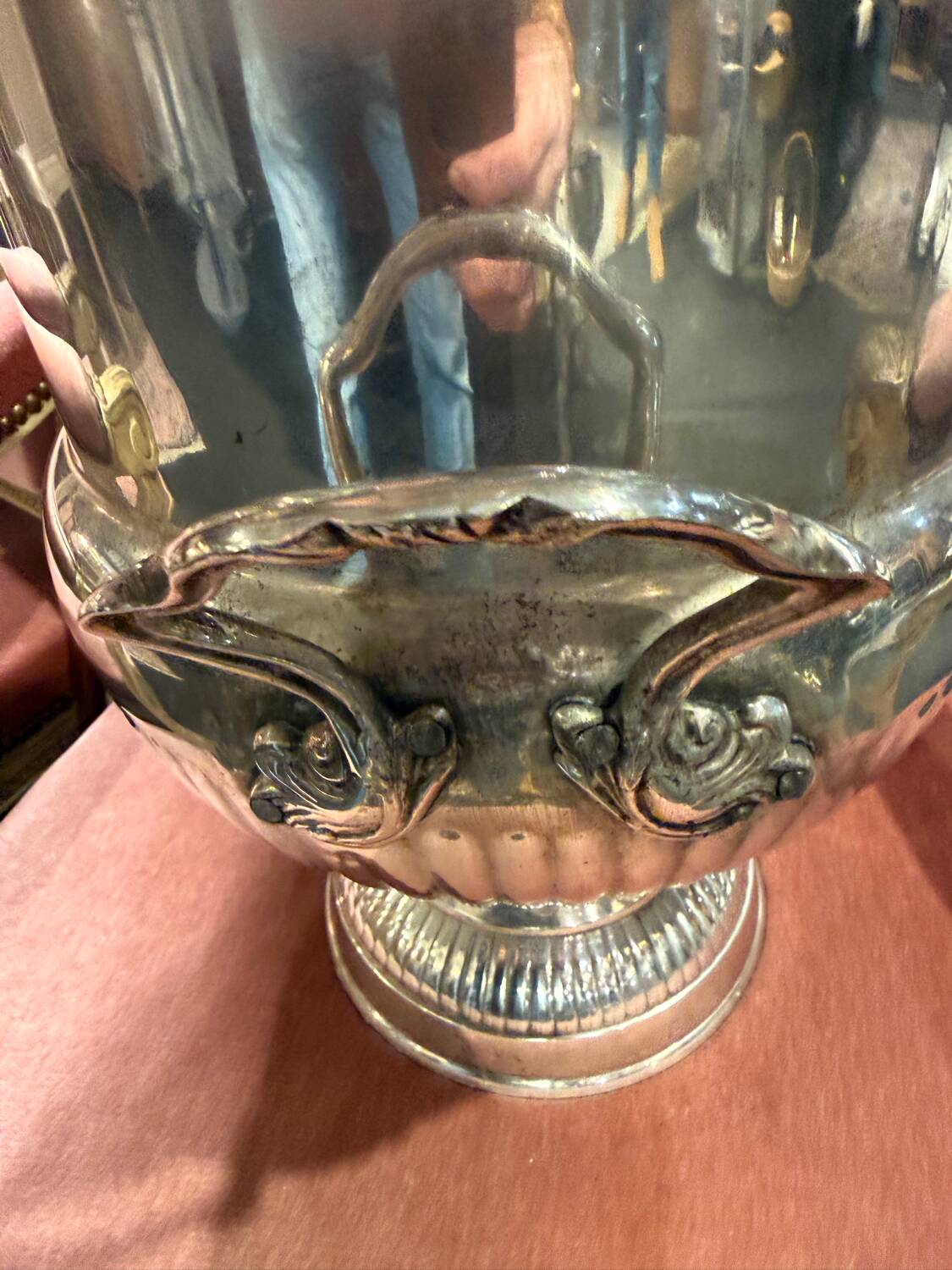 Large silver-plated champagne bucket