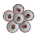 Lot de 6 assiettes creuses Digoin Sarreguemines modèle Cibon