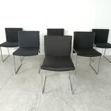 Chaises à repas italiennes vintage chromées, 1970
