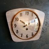 Vintage formica clock silent wall clock "gray wood"