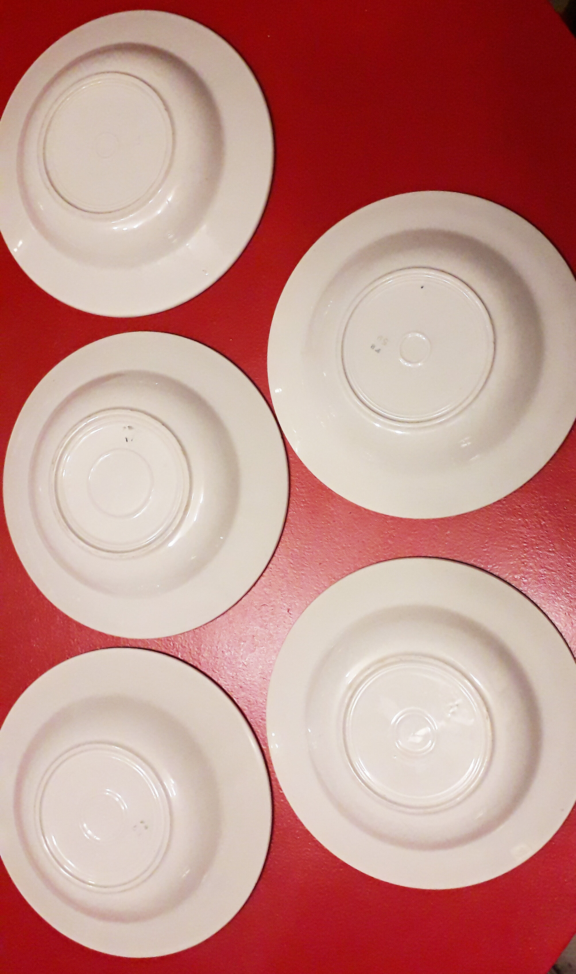Lot of 5 old soup plates