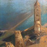Painting by Edouard Pannetier (1884-1965) Mediterranean Estuary Orientalist