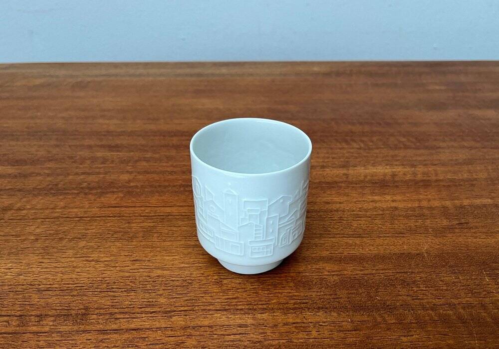 Vintage Mug Vase in German Porcelain with Architectural Patterns by Hans Achtziger for Hutschenreuther