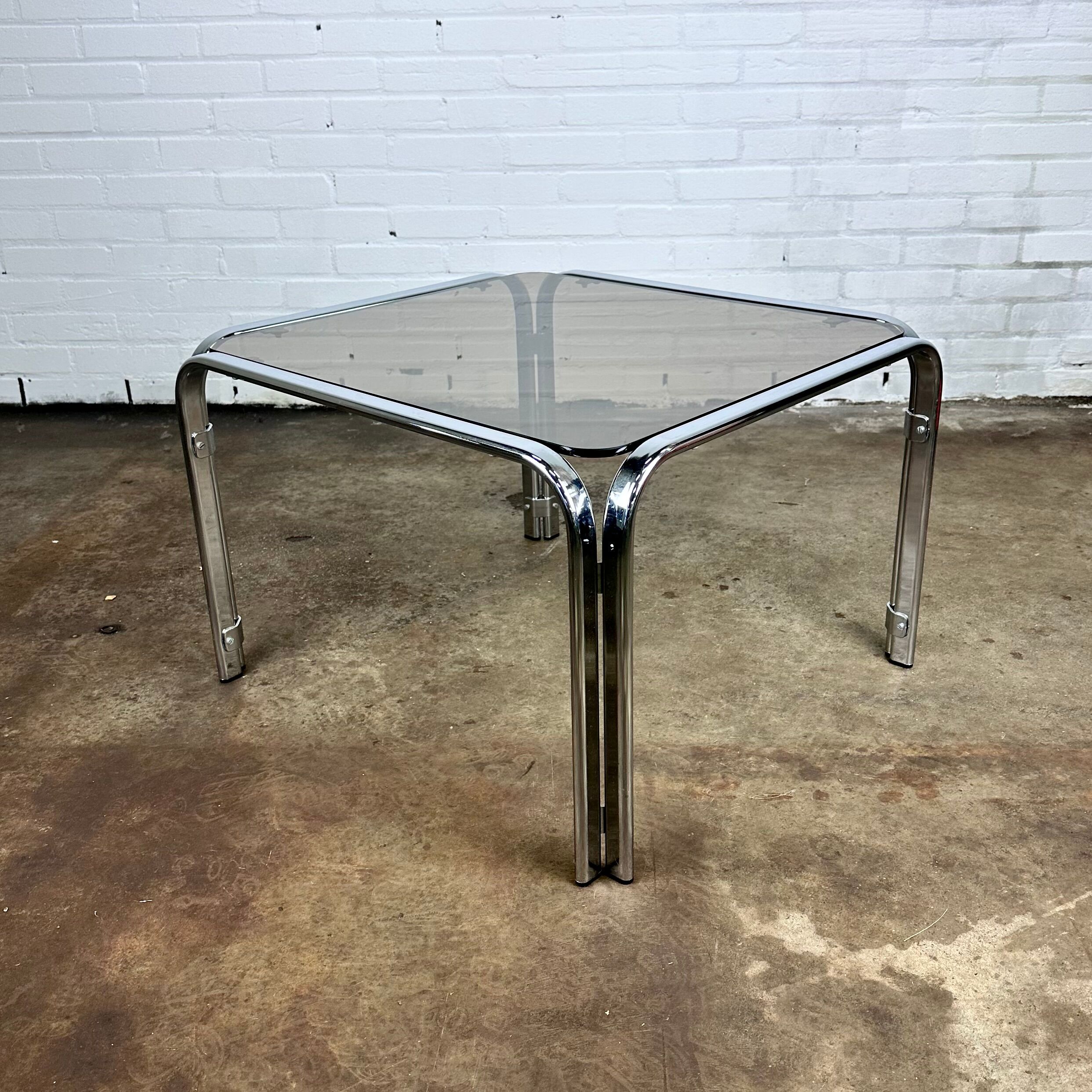 Coffee table with smoke glass & chrome frame