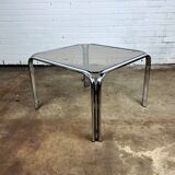Coffee table with smoke glass & chrome frame