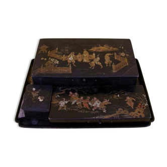 Writing kit (boxes), lacquer, Napoleon III period