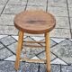 Vintage oak stool from maison hurel paris 1960