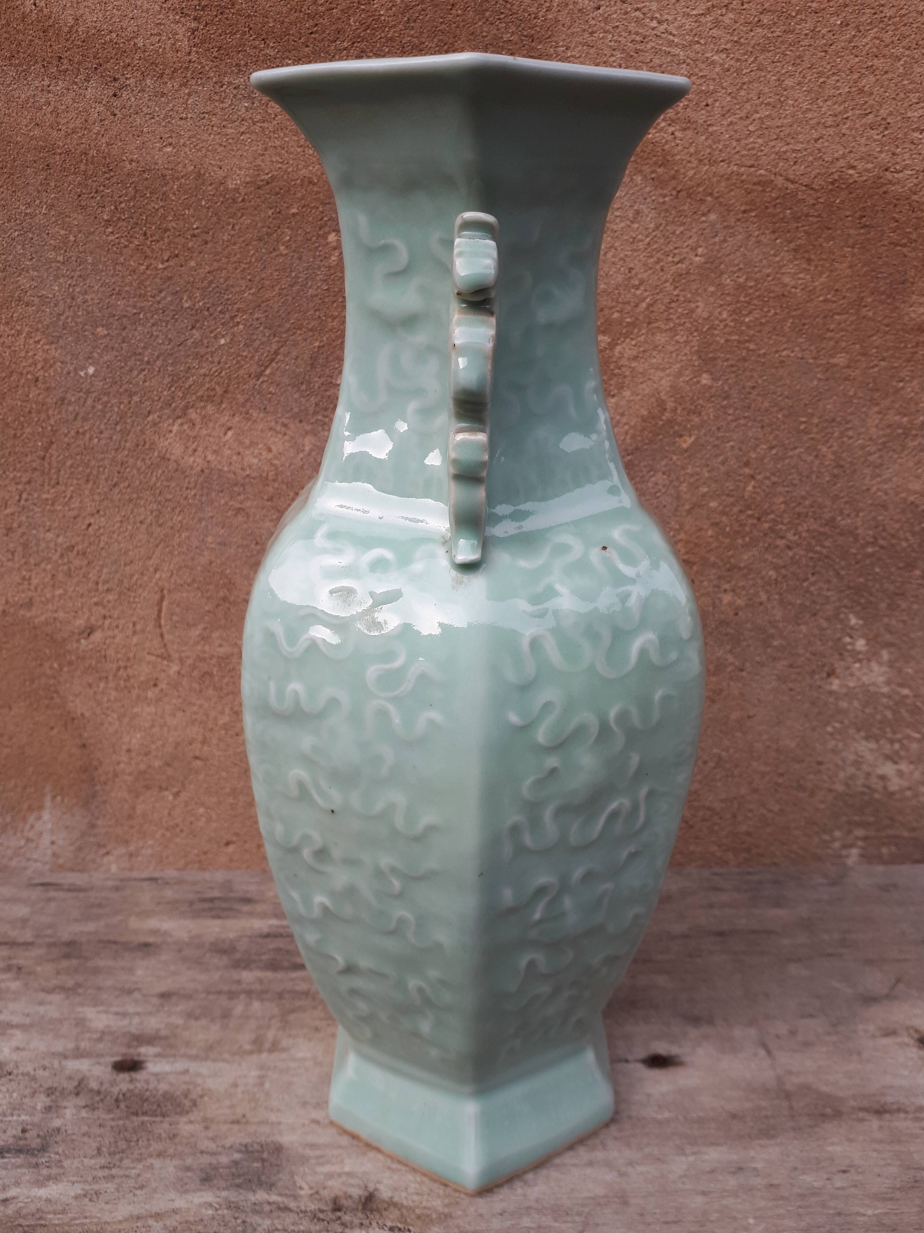 Chinese celadon vase (green porcelain), China, Daoguang period