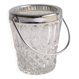 Rimmed glass ice bucket