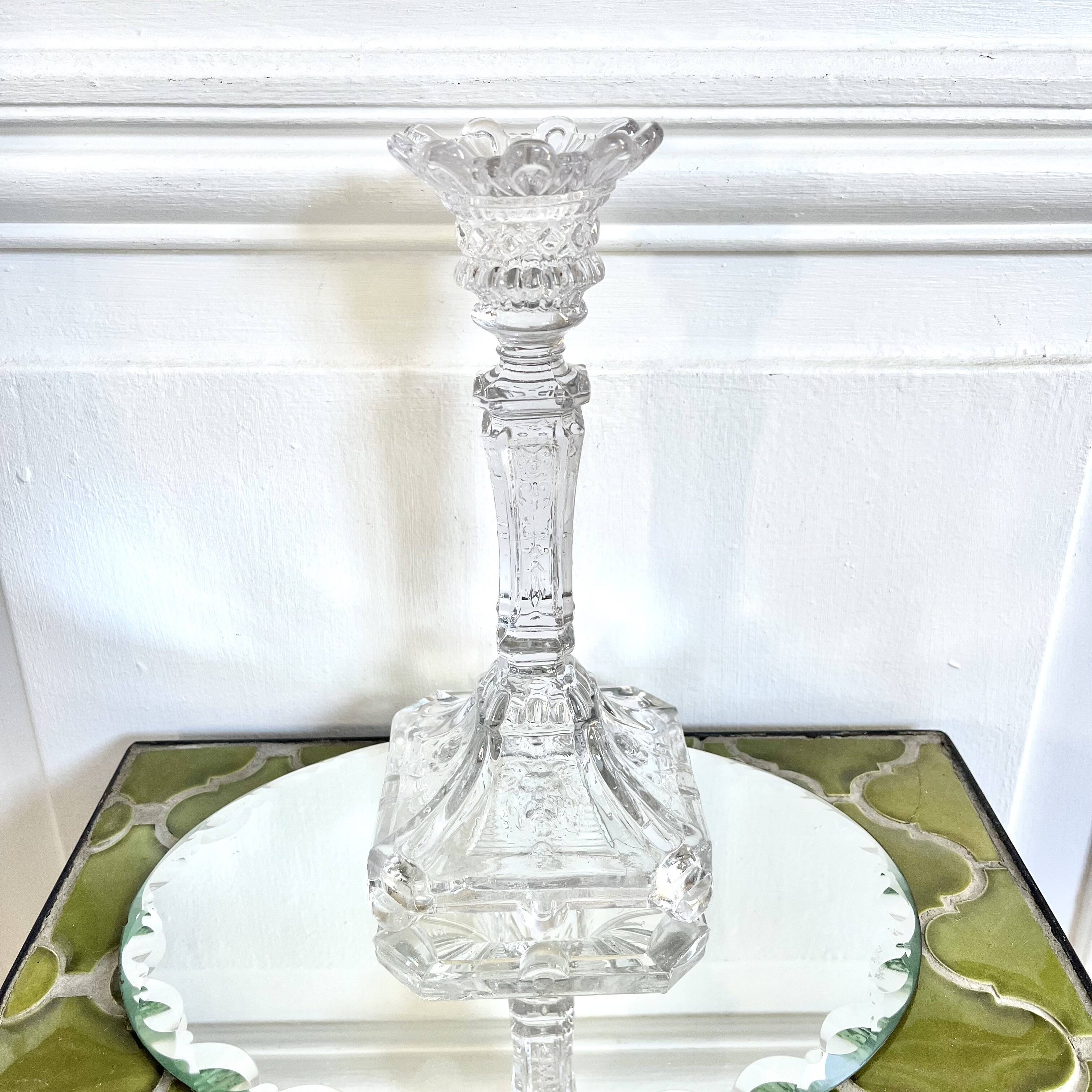 Portieux molded glass candle holder
