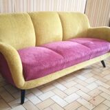 Sofa "" Teddy "" organic design EGG year 50 60 plush bi color
