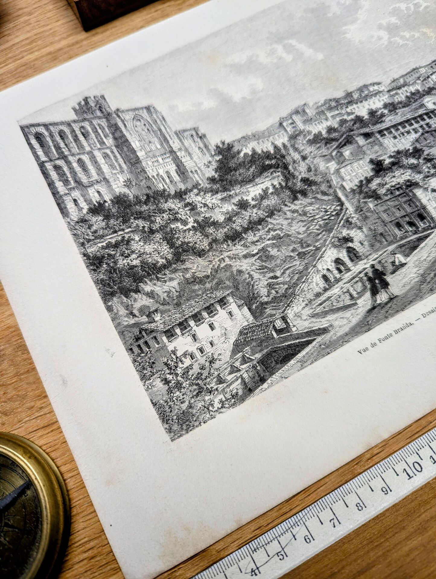 Fontebranda, Siena. Printed illustration from 1866.
