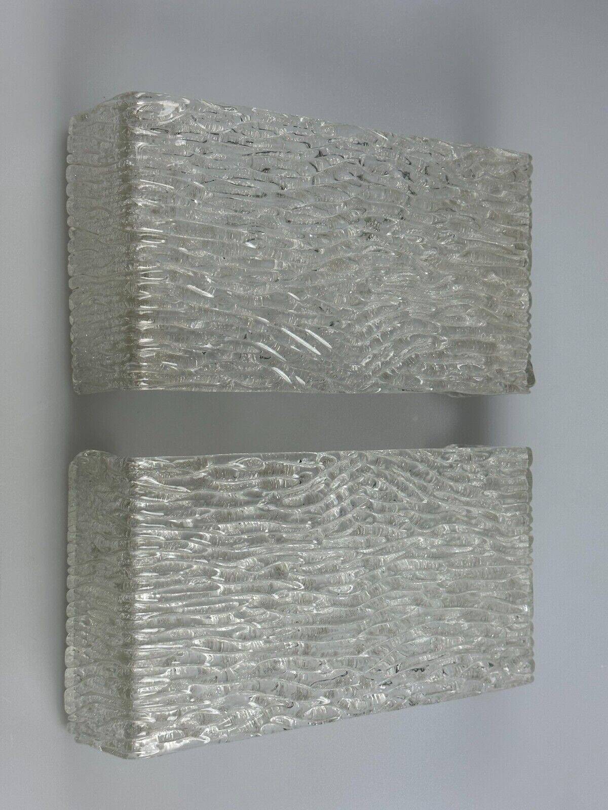 60s 70s ice glass flush mount ceiling lamp by Kaiser Leuchten Germany