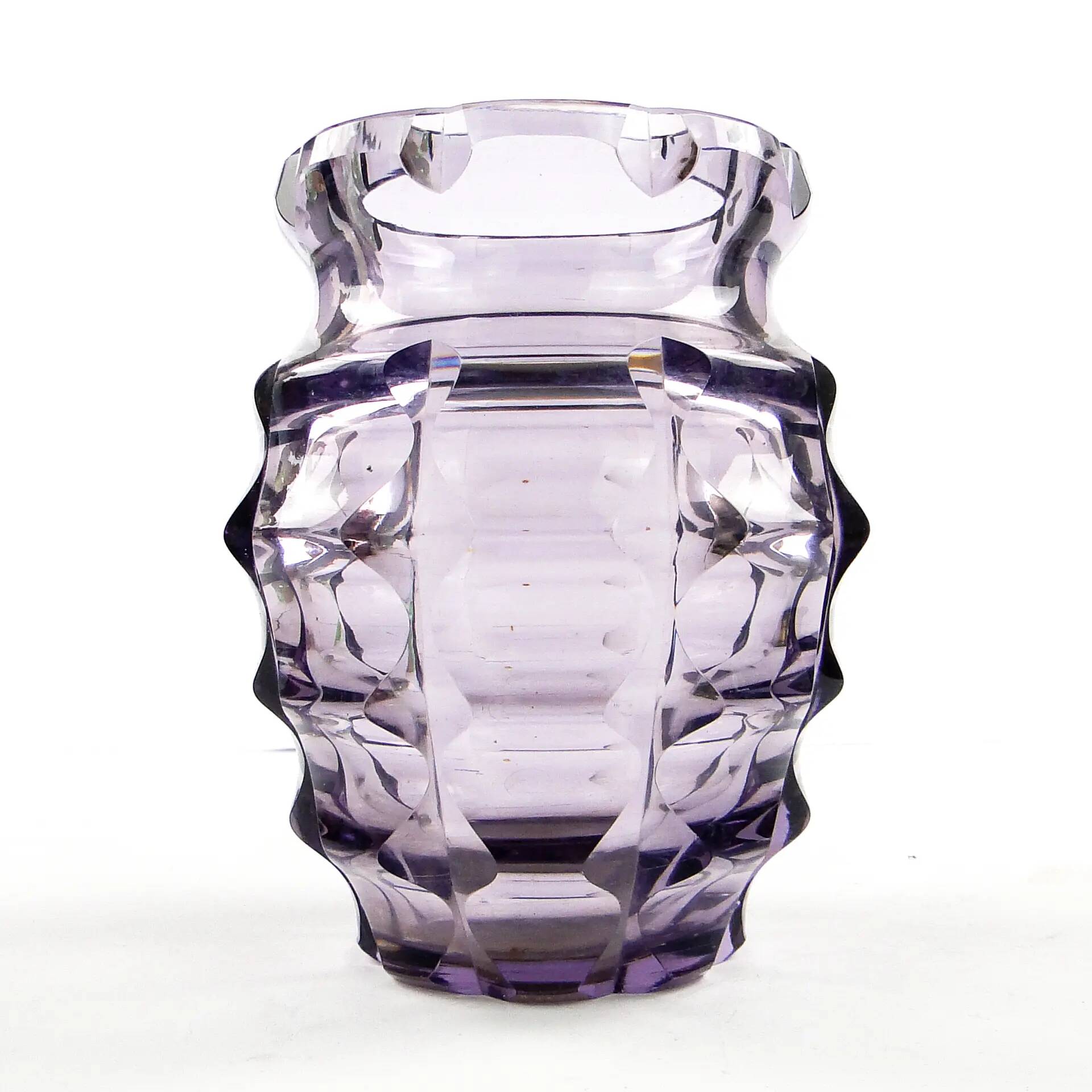 Art Deco vase, manganese crystal, Poland, 1930s