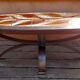 Table basse en bois céramique et métal de Dan Vallauris 1960
