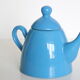 Blue ceramic teapot, vintage