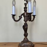 bronze 3-light chandelier, rococo style desk lamp