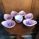 Old aperitif service vallauris bowl & 5 cups ceramic