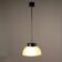 Vintage aluminium and glass pendant light, Italy, 1970s.