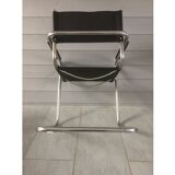 Pair of chrome/black hanging chassis chairs