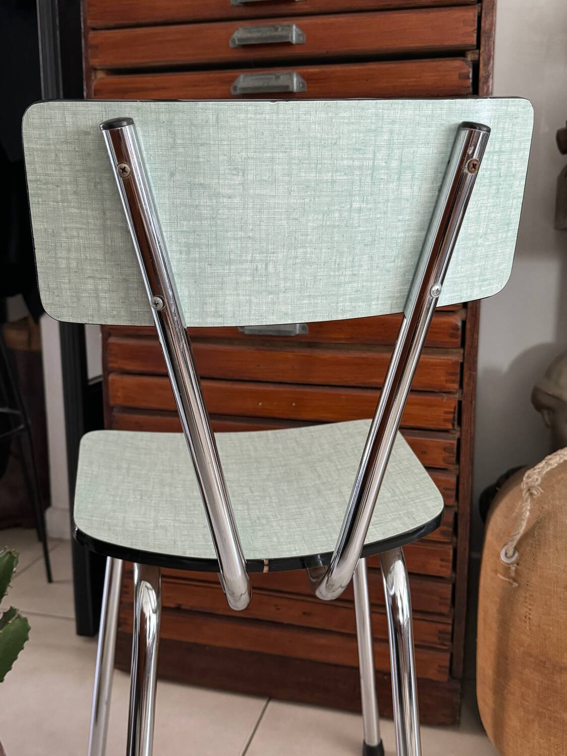 Vintage green Formica chair